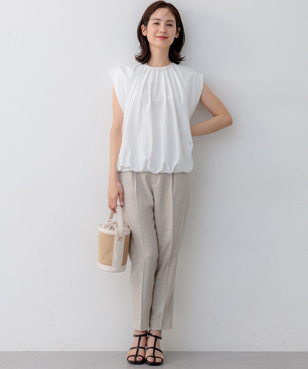 組曲 L 【先行予約】ライトリネンライクテーパード パンツ 