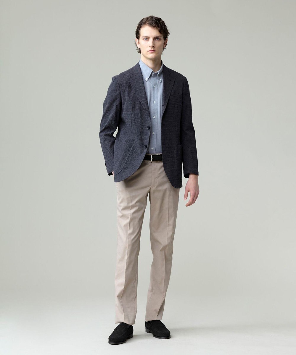 J.PRESS MEN 酷暑の清潔感もこれ一枚で【吸水速乾 / 抗菌防臭 / 防シワ】【J.PRESS OXFORD JERSEY】カノコインレイ半袖 シャツ / B.D. 