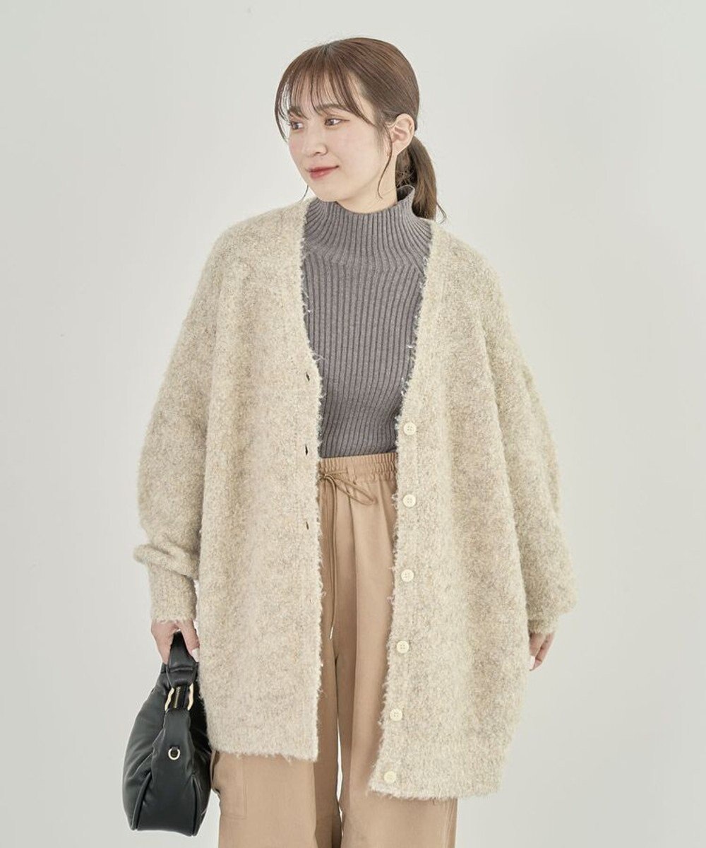 Green Parks ブークレーＶネックミディ丈カーディガン 