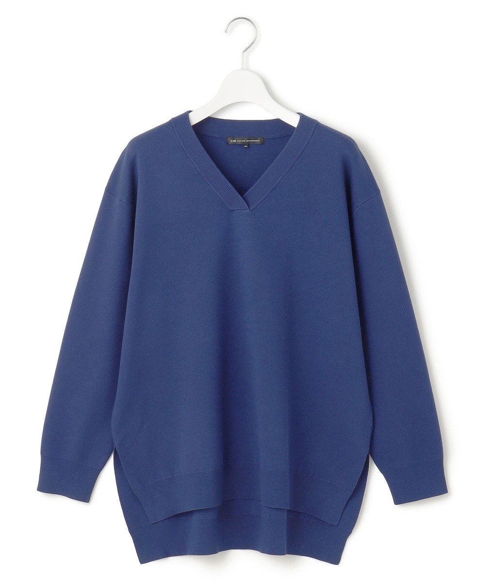 23区 L 【Lサイズ限定】ヴィスコースストレッチ Ｖネック ニット 