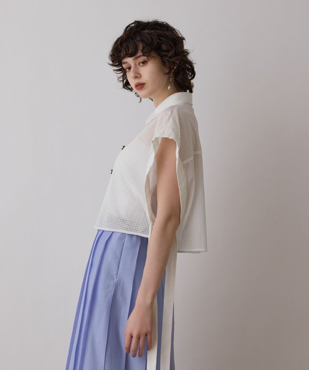 GRACE CONTINENTAL メッシュポンチョシャツ 