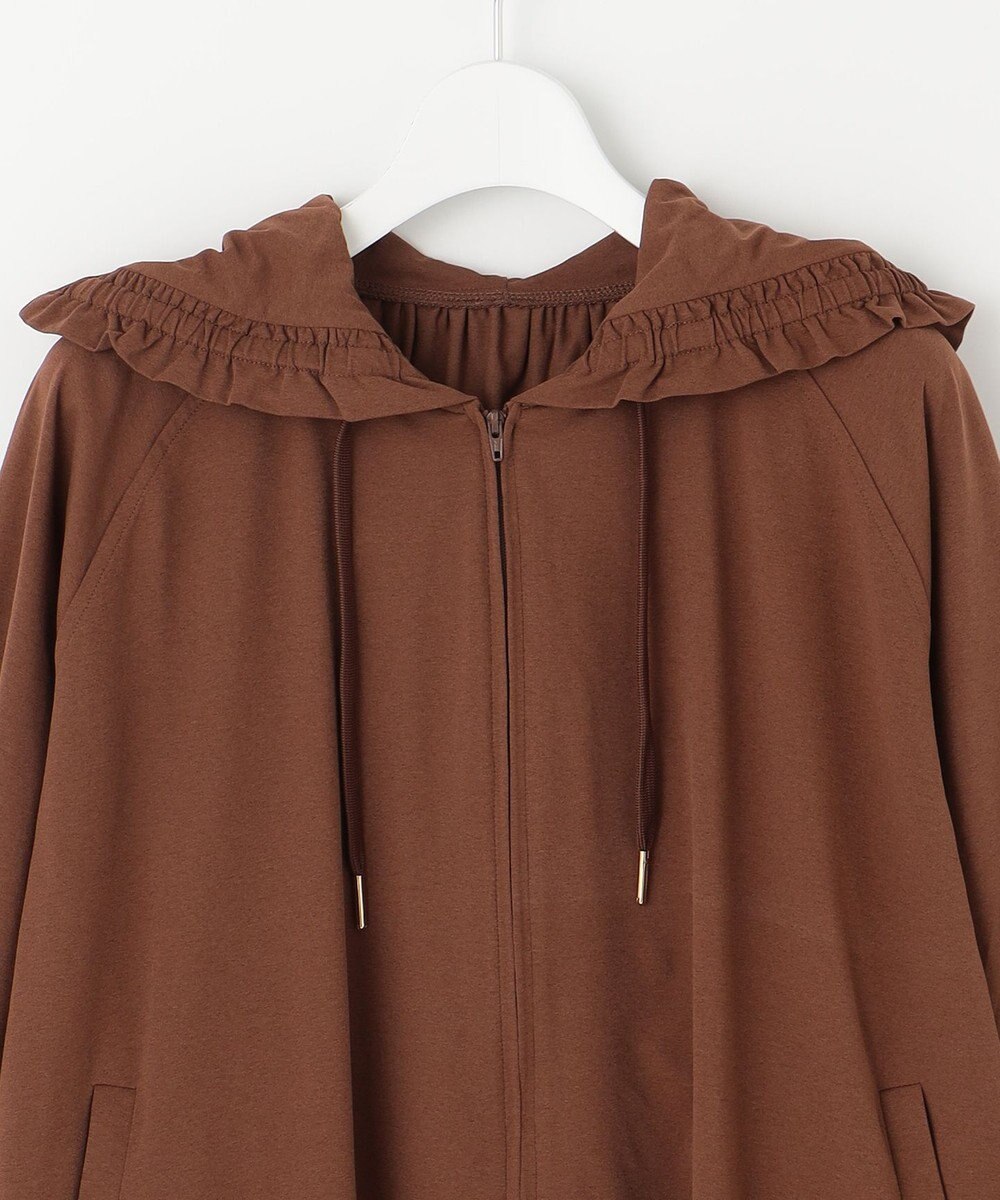 Feroux 【接触冷感・UVカット・吸水速乾】ラッシュガードフリル パーカー 