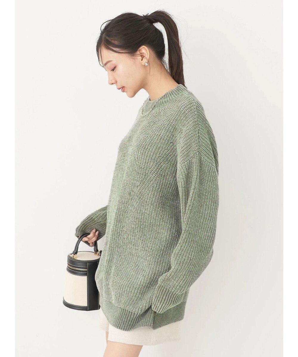 earth music&ecology シャイニーベロアモールチュニック 