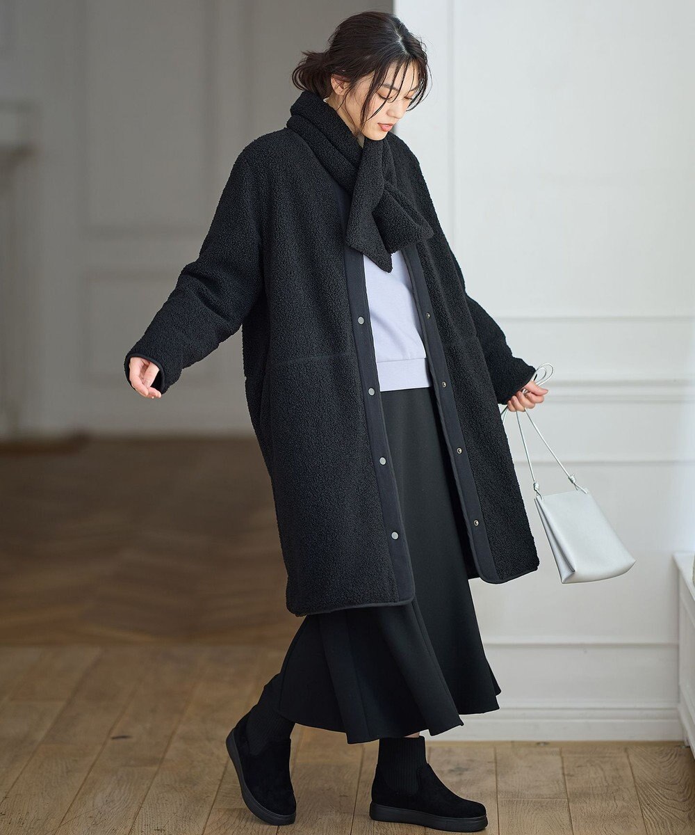 ANY L 【マフラー付き】キルトリバーシブルコート 