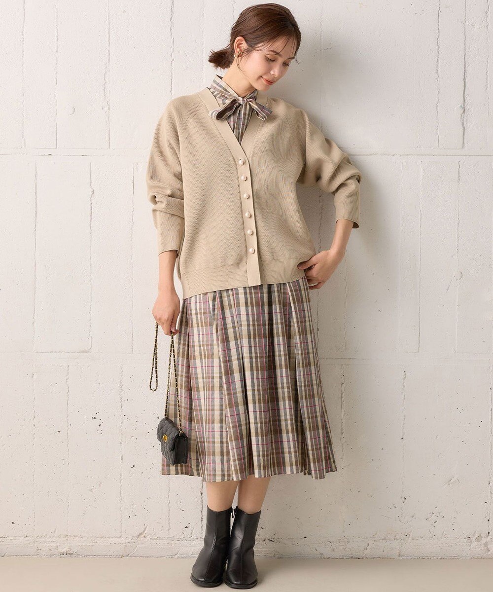 組曲 【洗える・軽量】スポンディッシュニット カーディガン 