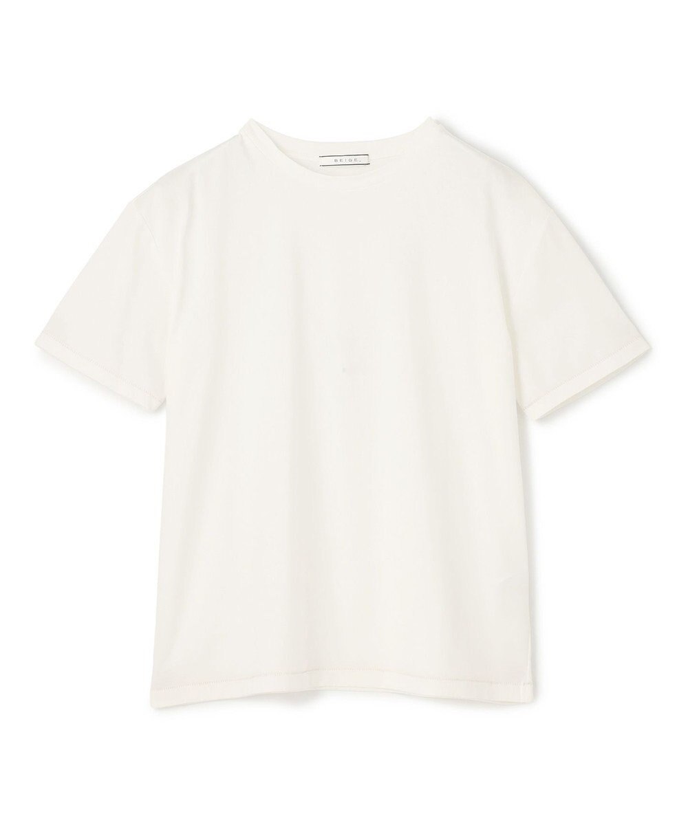 BEIGE， 【洗える】VERONICA / カラーステッチ半袖クルーネックＴシャツ 