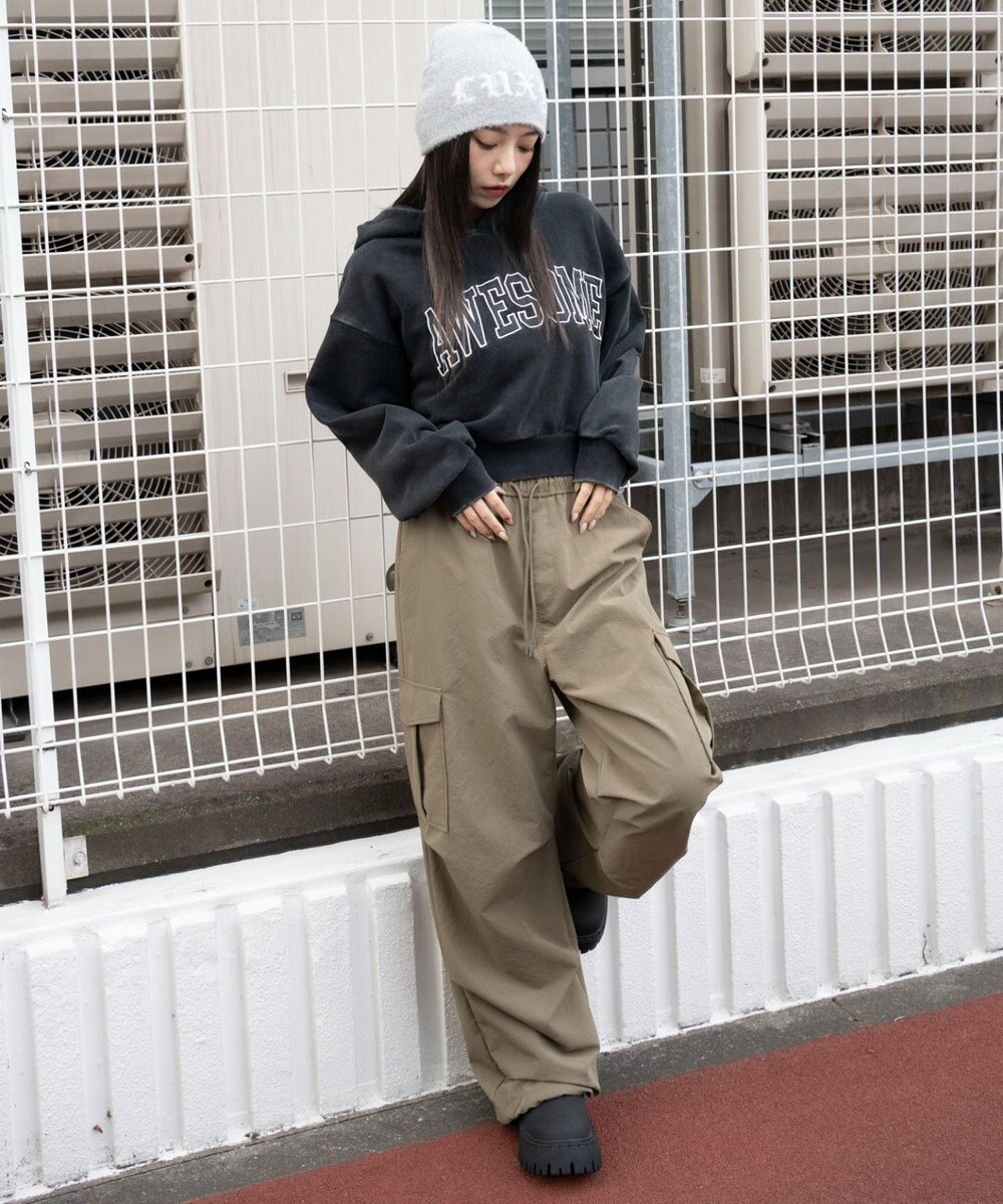 WEGO ロゴショートプルパーカー 