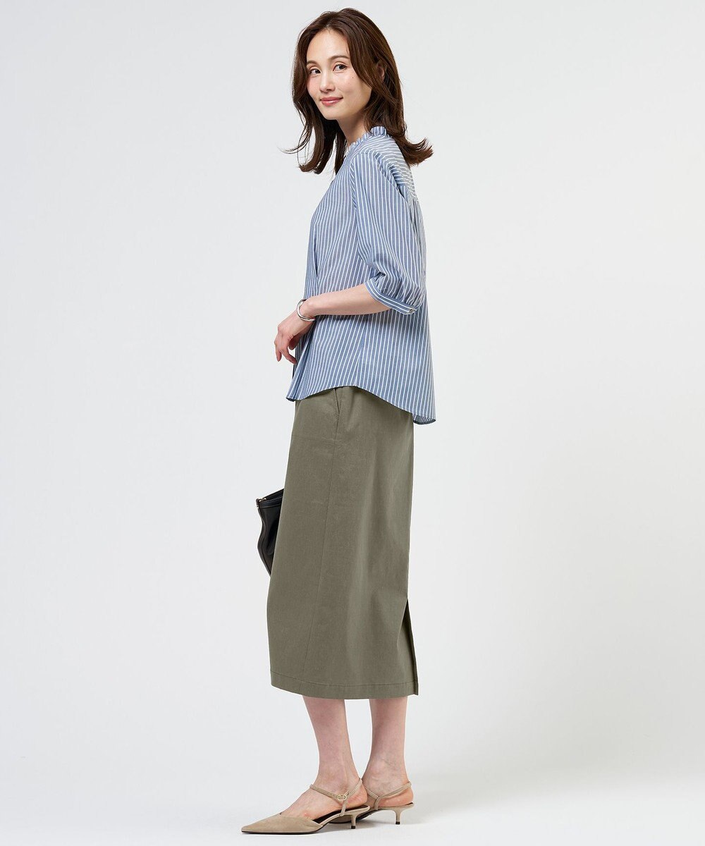 J.PRESS LADIES L 【人気素材】セルロースリネンストレッチ ナロー スカート 