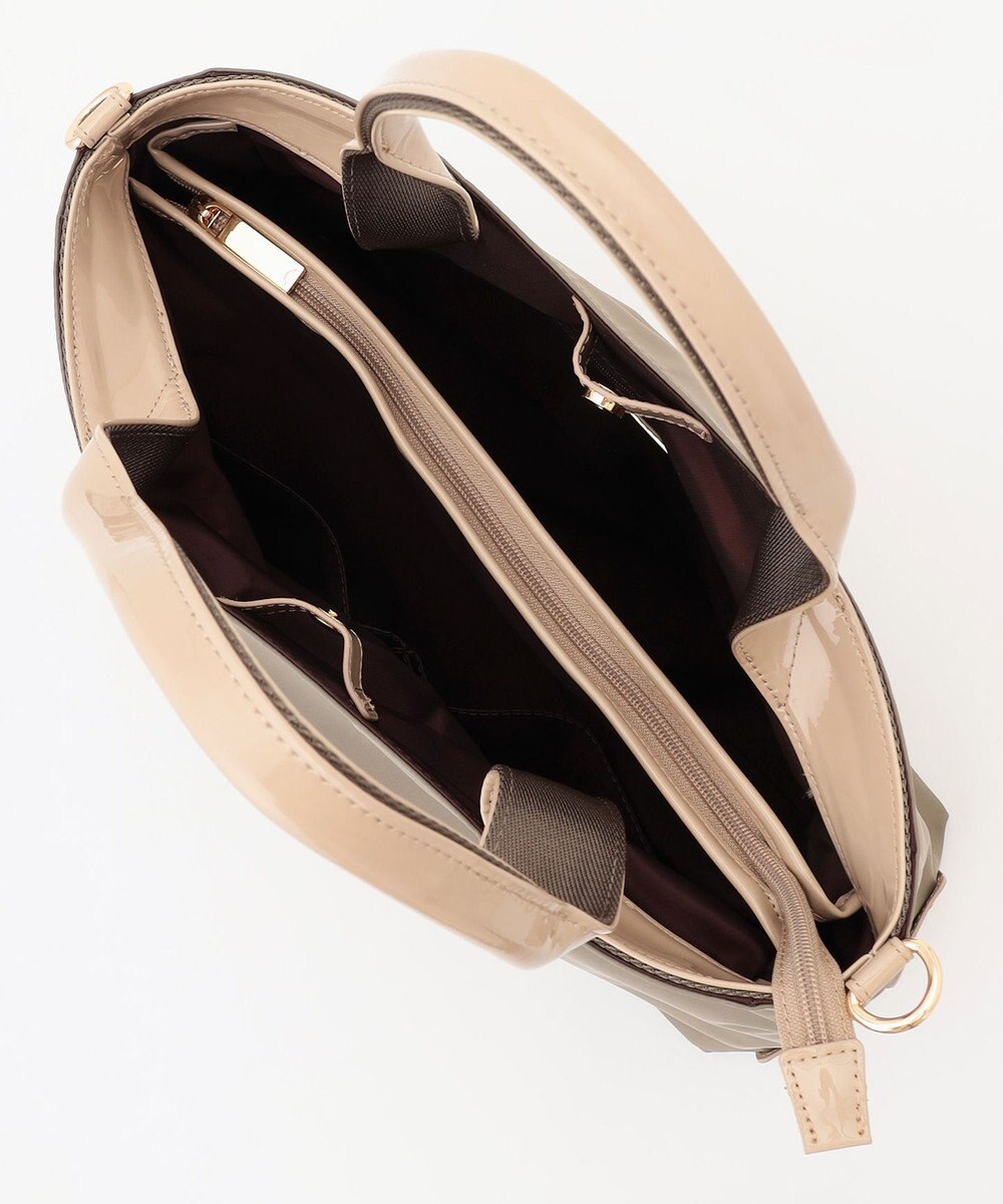 LA BAGAGERIE ツイルナイロン×エナメル 2WAYトートバッグ Mサイズ 