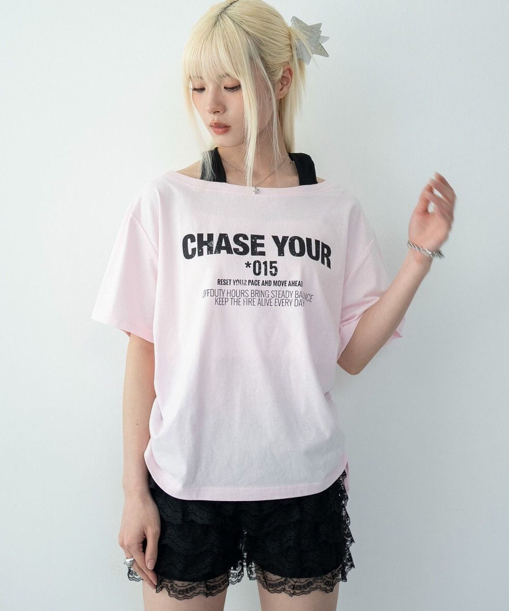 WEGO ホルターネックレイヤードワンショルT 