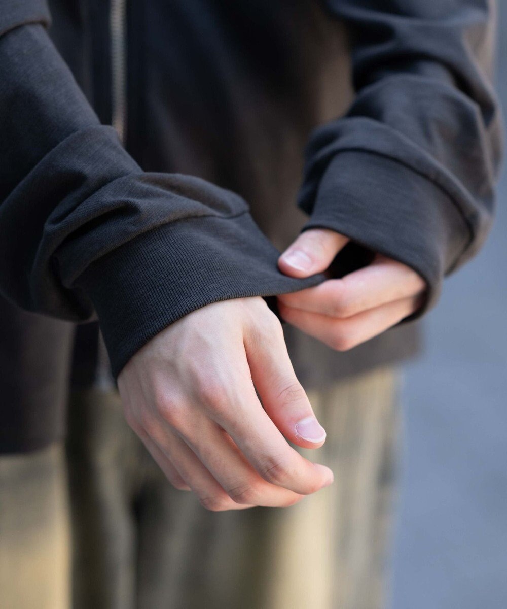 WEGO 【ユニセックス着用ITEM/MLサイズ展開】スラブチェックロゴジップパーカー 