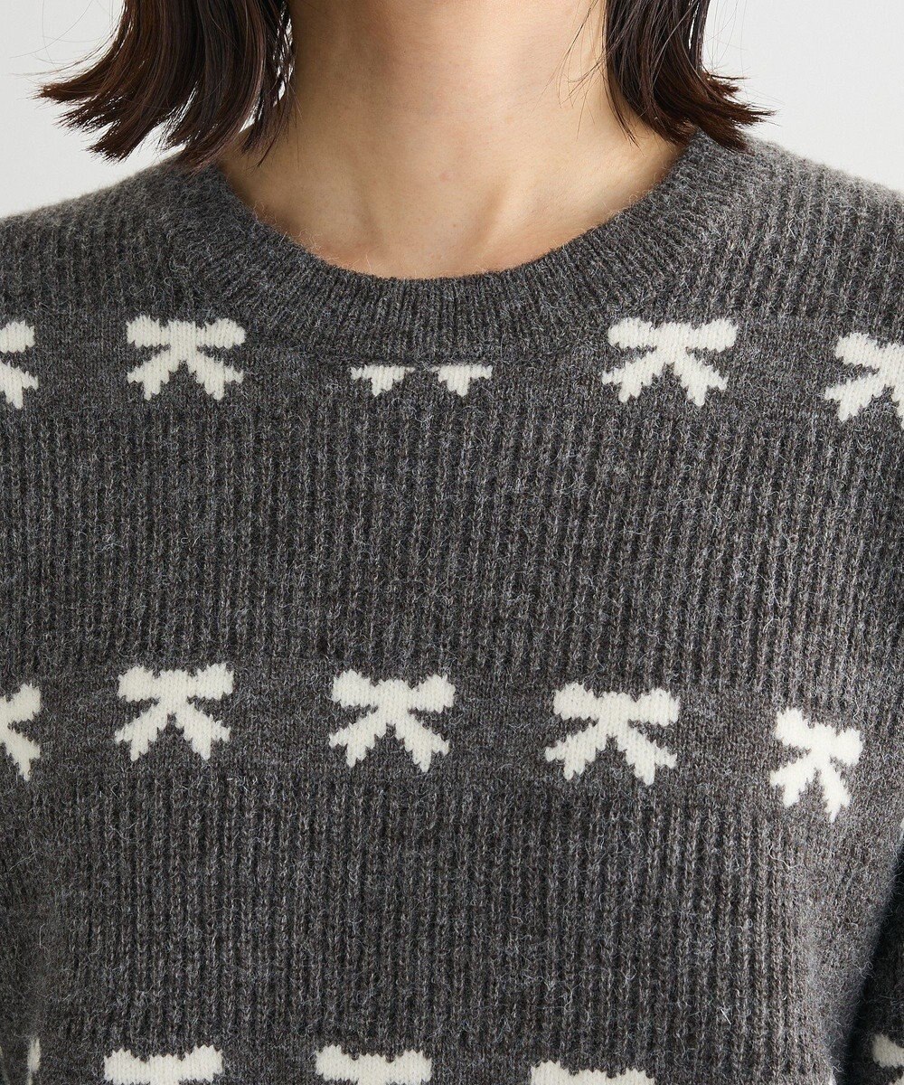 Green Parks ・ｓｗｉｎｇ　ｂｙ　リボンジャカードクルーニット 