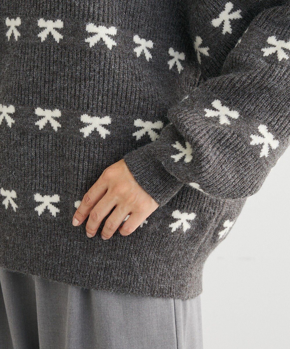 Green Parks ・ｓｗｉｎｇ　ｂｙ　リボンジャカードクルーニット 