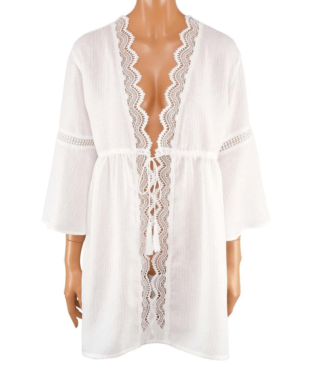 San-ai Resort（三愛水着楽園） 楊柳×レース　羽織り　F【San-ai Resort（サンアイリゾート）】 