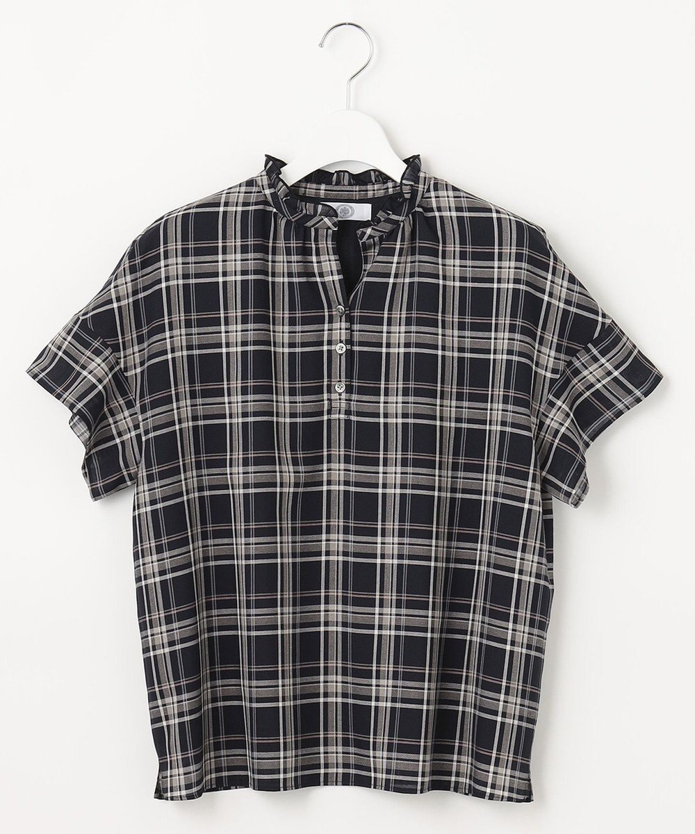 J.PRESS LADIES シアーストライプチェック カットソー 