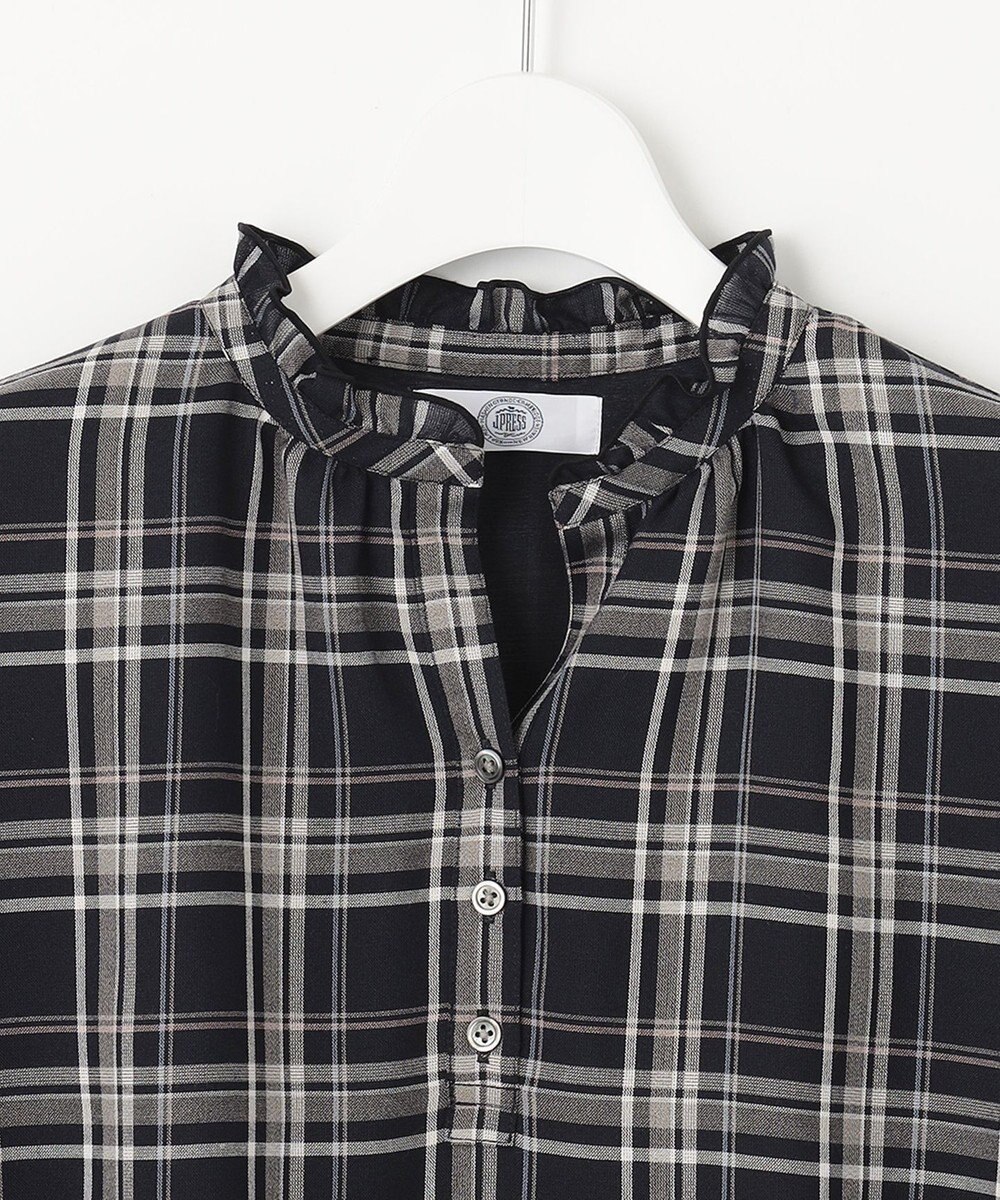 J.PRESS LADIES シアーストライプチェック カットソー 