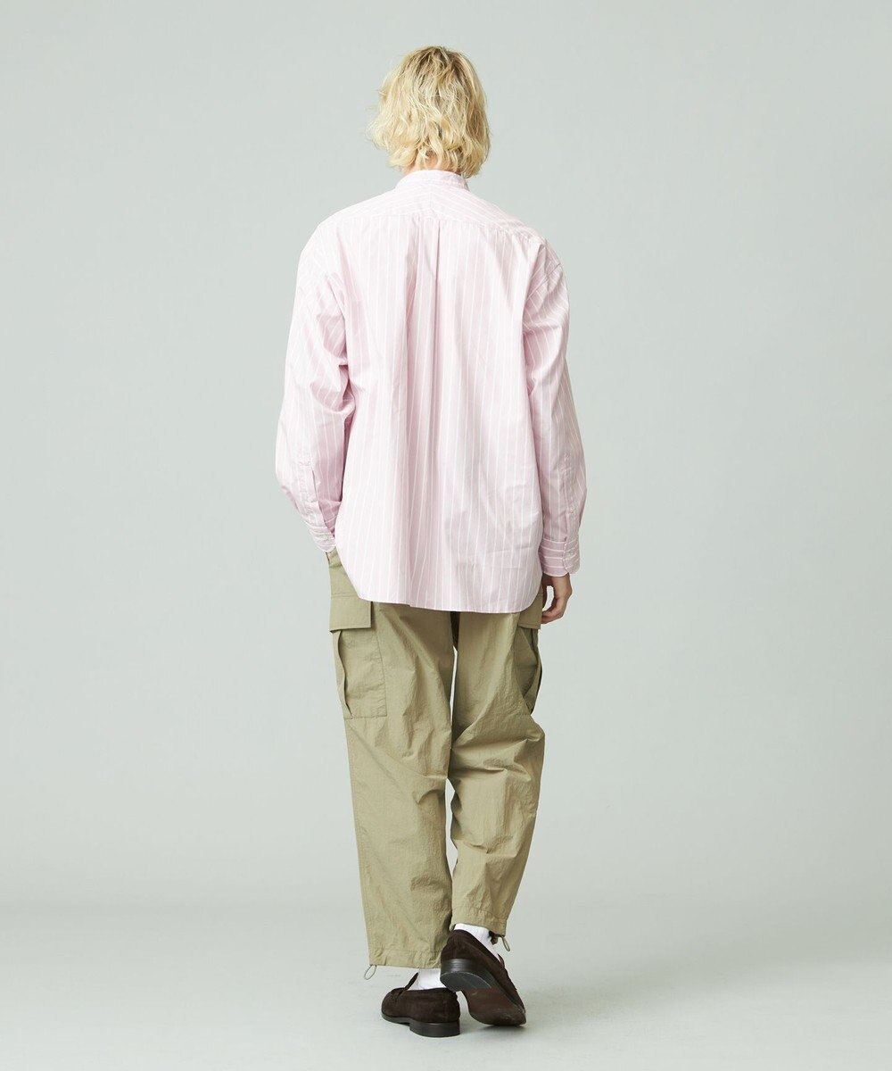 J.PRESS YORK STREET 【UNISEX】タイプライターストライプ バンドカラーシャツ 