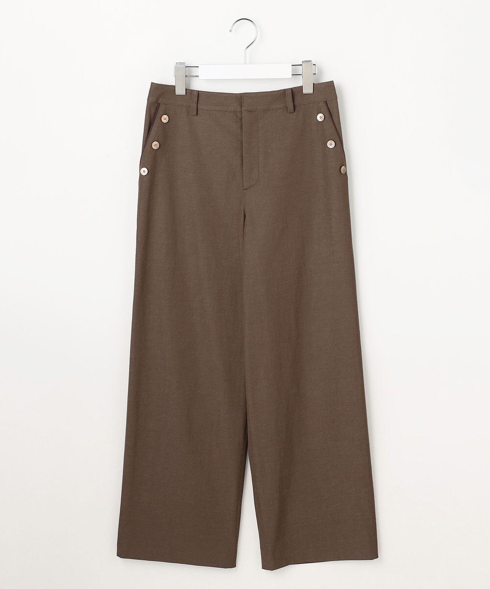 J.PRESS LADIES L 麻シェルドライ ワイド ストレート パンツ 
