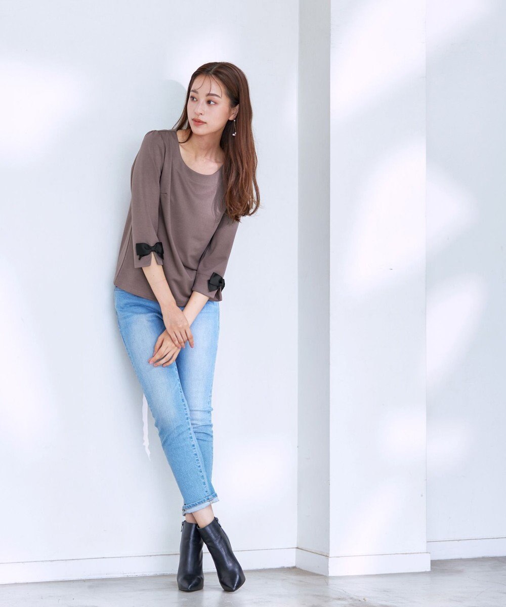 Tiaclasse 【洗える】グログランリボンカットトップス 