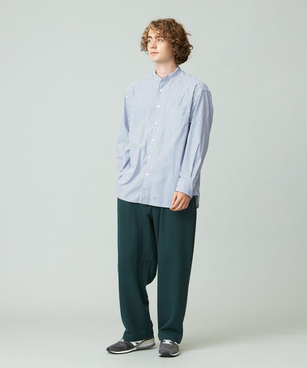 J.PRESS YORK STREET 【UNISEX】タイプライターストライプ バンドカラーシャツ 