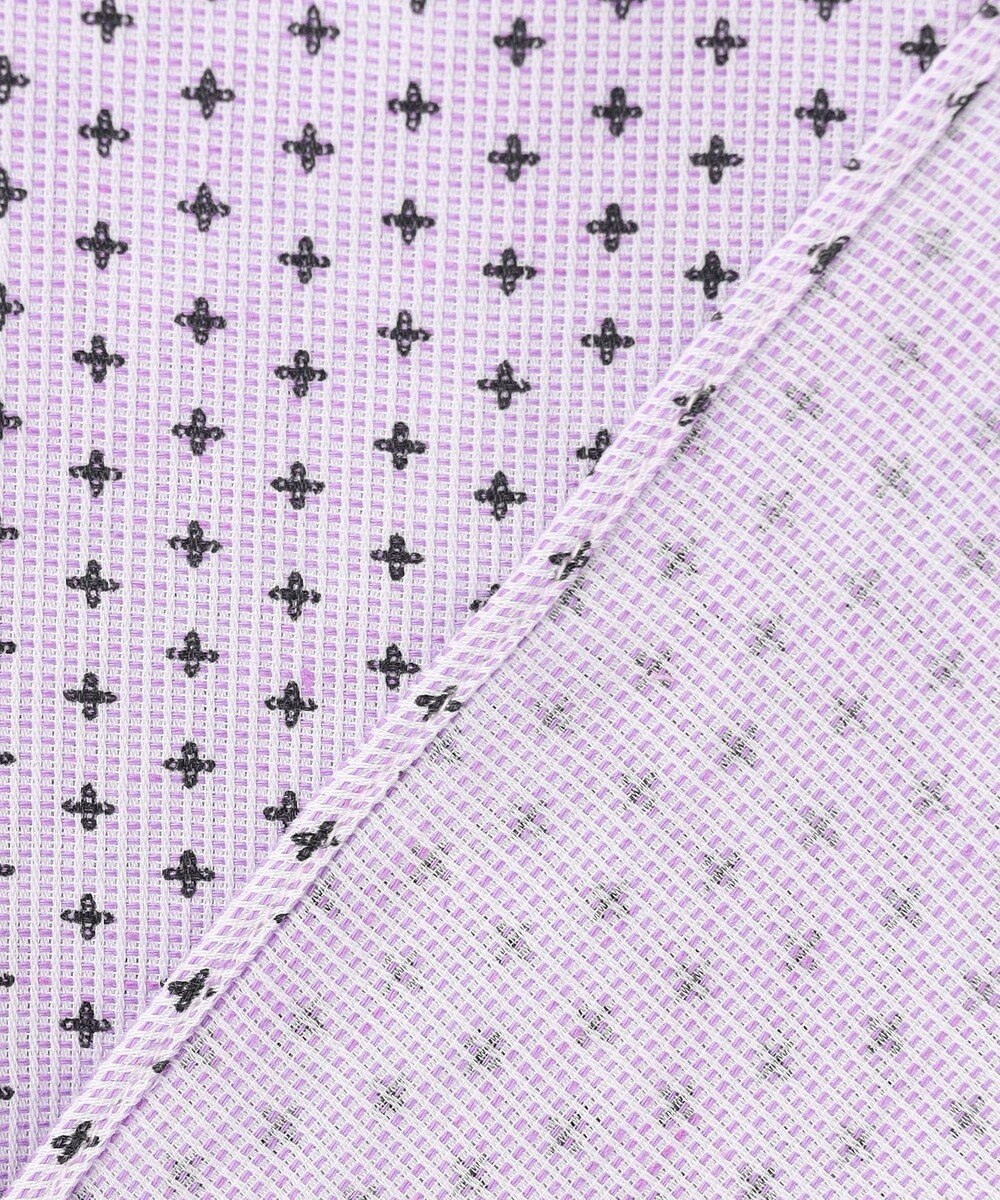 JOSEPH ABBOUD 【ビジネスシーンに最適・サステイナブル】ソアロンンシャンブレープリント 半袖 シャツ 