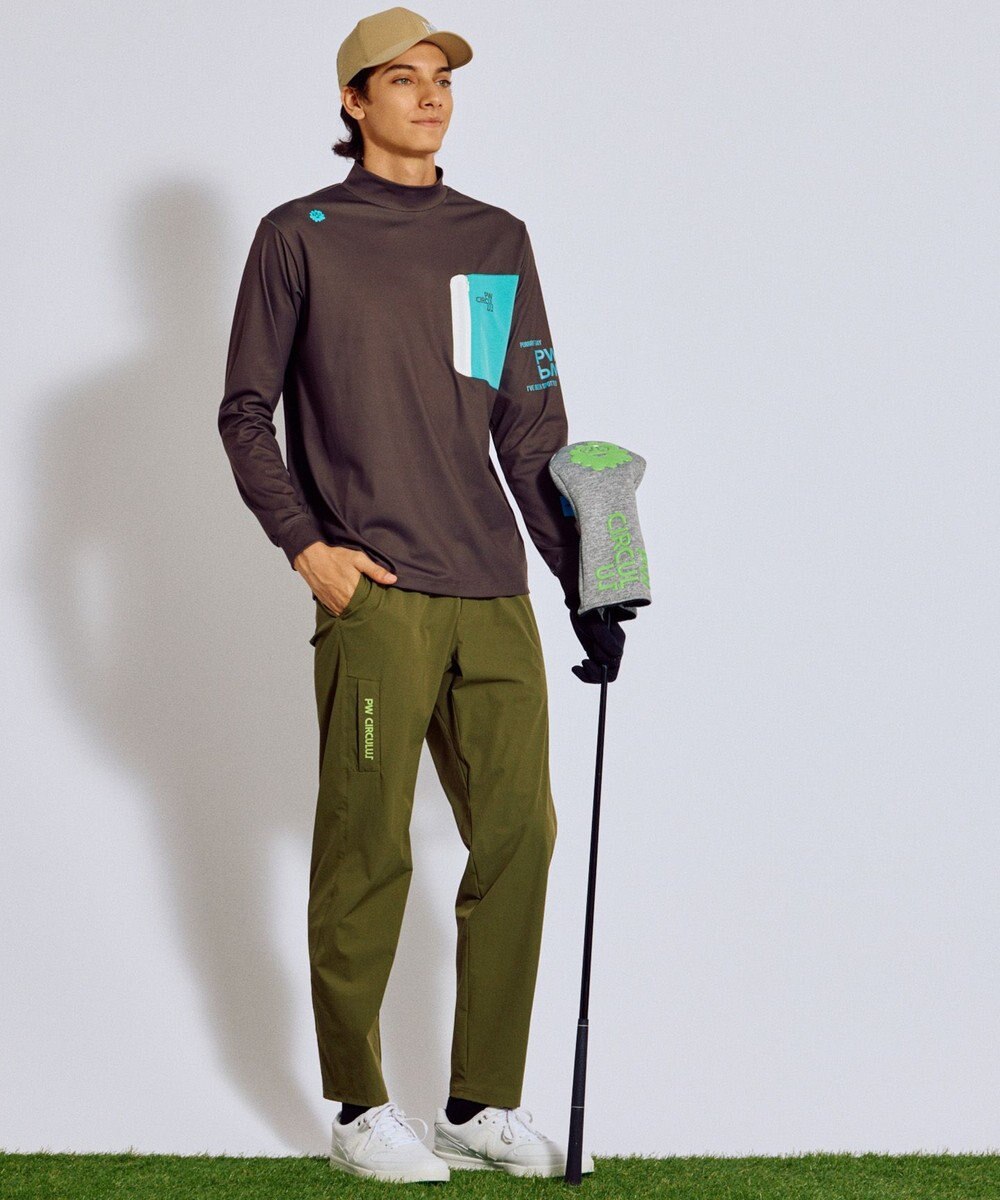 PW CIRCULUS 【吸水速乾 / UV遮蔽率99.5% UVカット / ストレッチ】【MEN】ロングスリーブ ポケットモックT ゴルフ 
