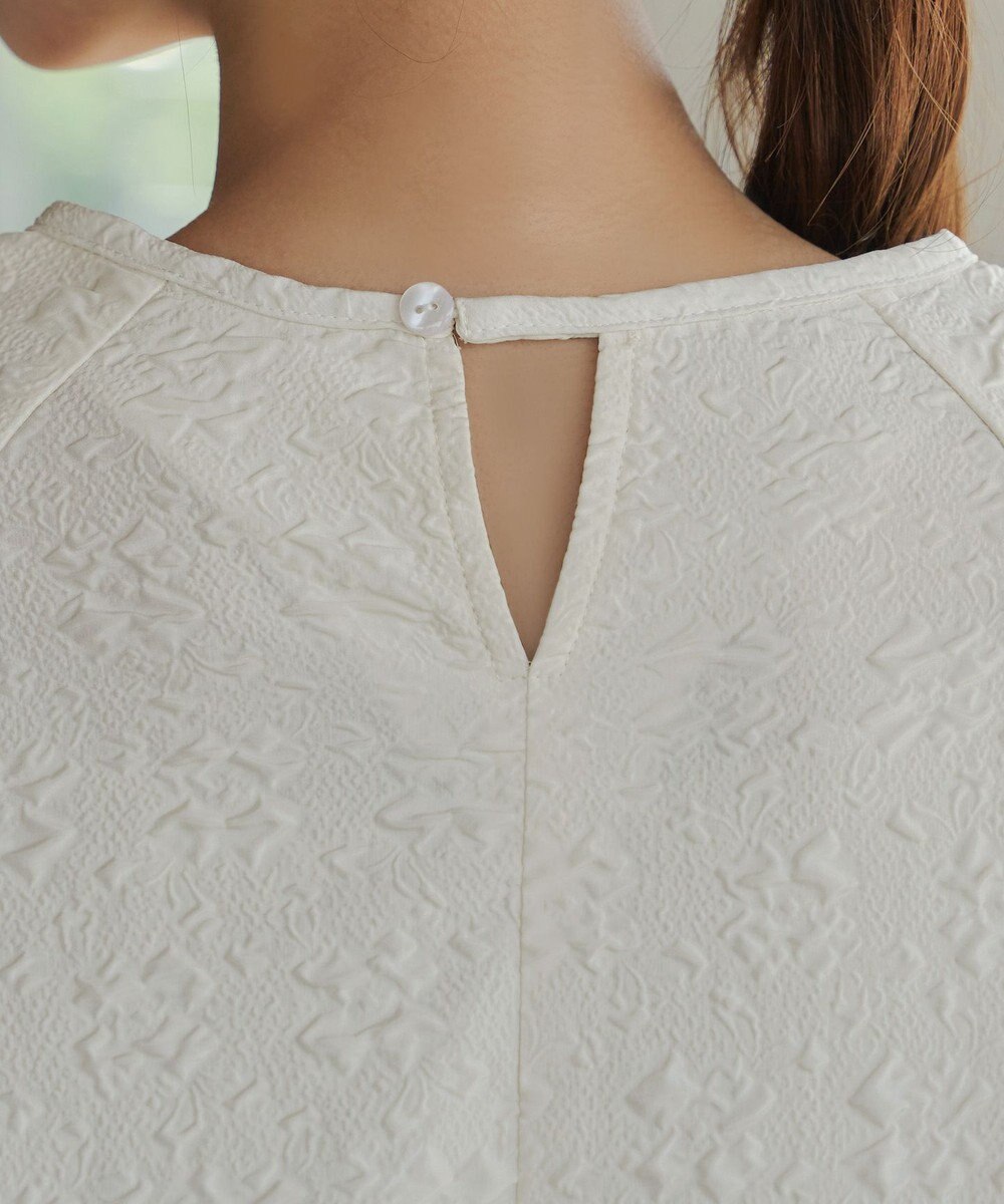 Tiaclasse 【洗える】ふくれジャガードバルーンスリーブチュニックブラウス 