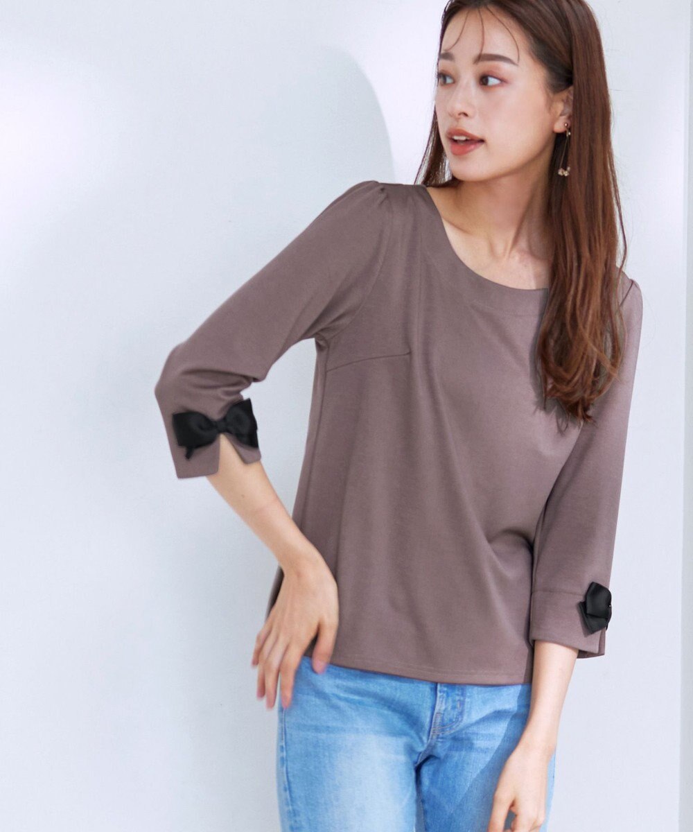 Tiaclasse 【洗える】グログランリボンカットトップス 