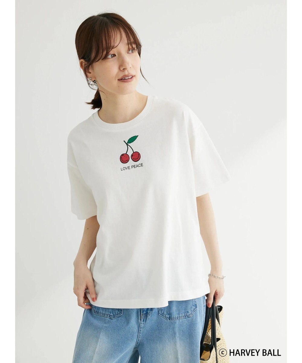 Green Parks Ｓｍｉｌｅｙ　Ｆａｃｅ／チェリープリントＴシャツ White