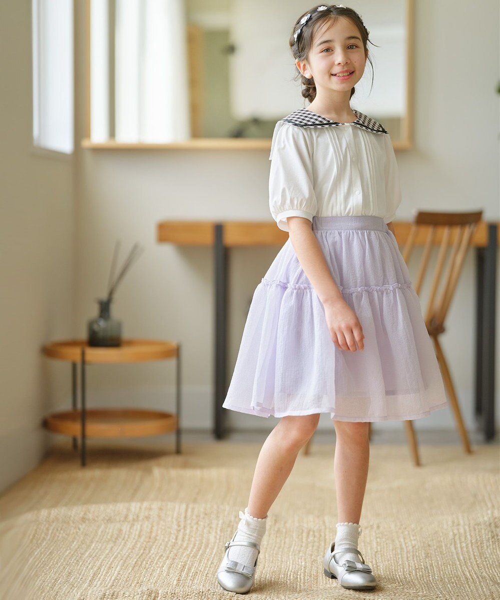 組曲 KIDS 【150-160㎝】シアーチェック スカート 