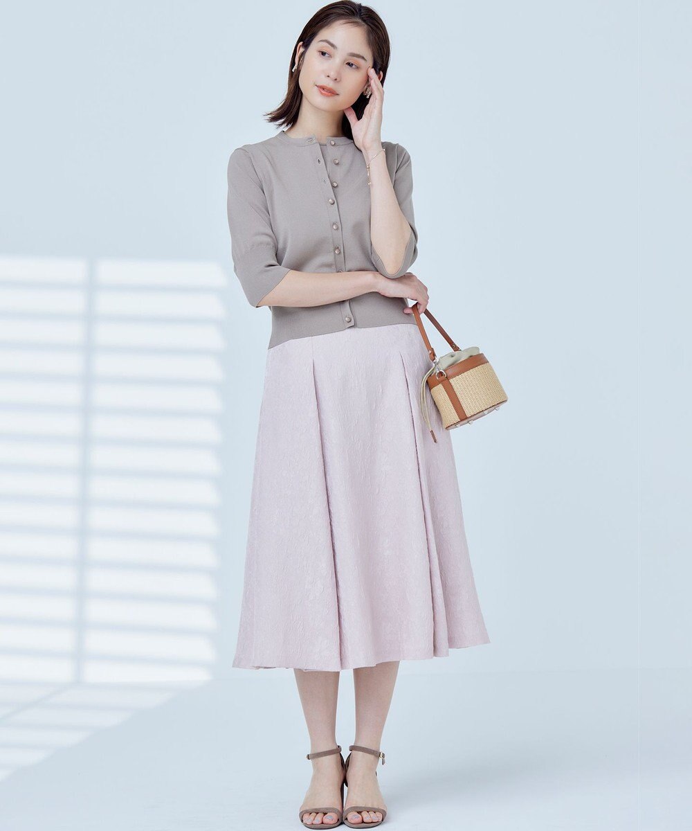 組曲 【洗える・6色展開】CANDYボタン 半袖カーディガン 