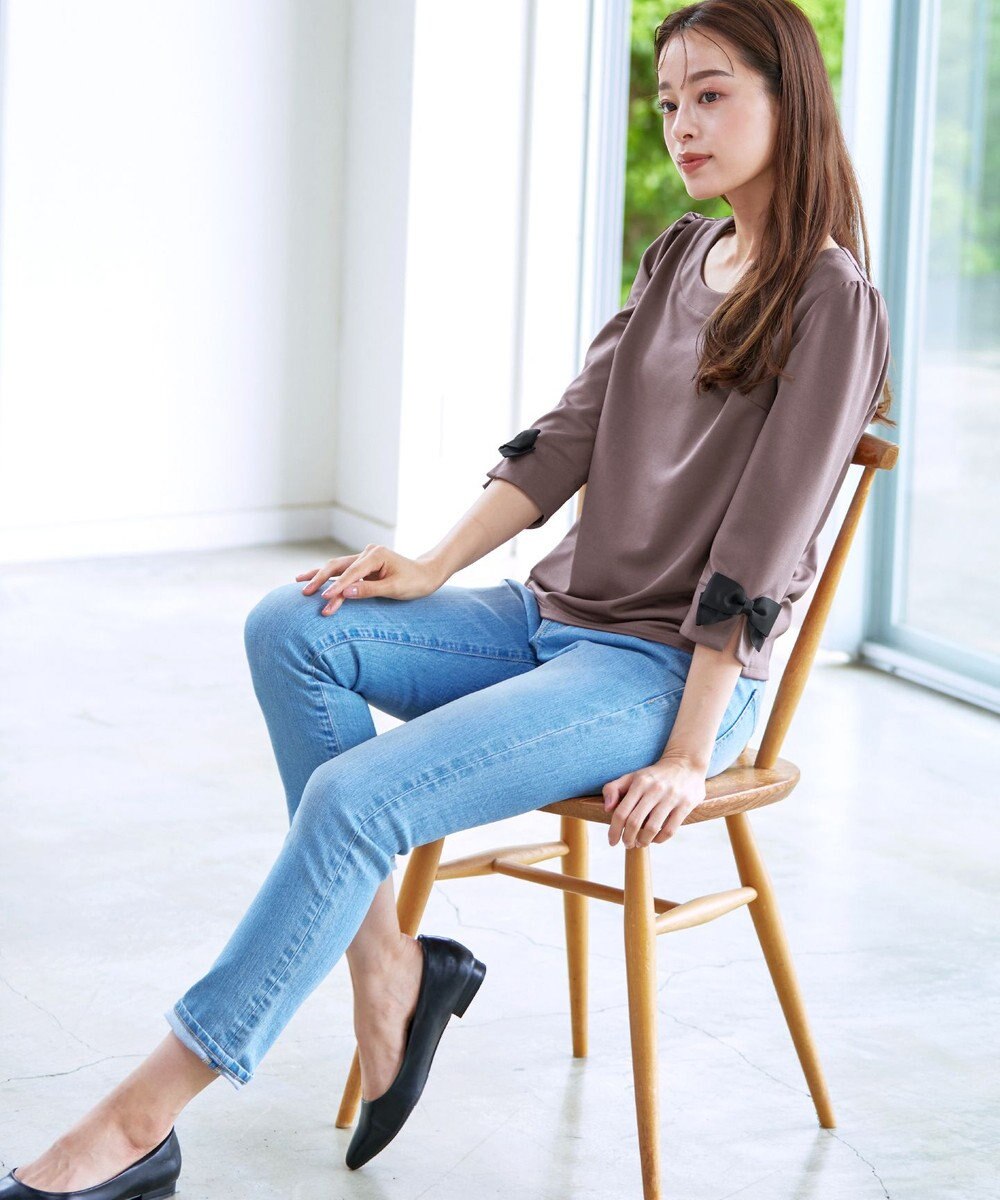 Tiaclasse 【洗える】グログランリボンカットトップス 