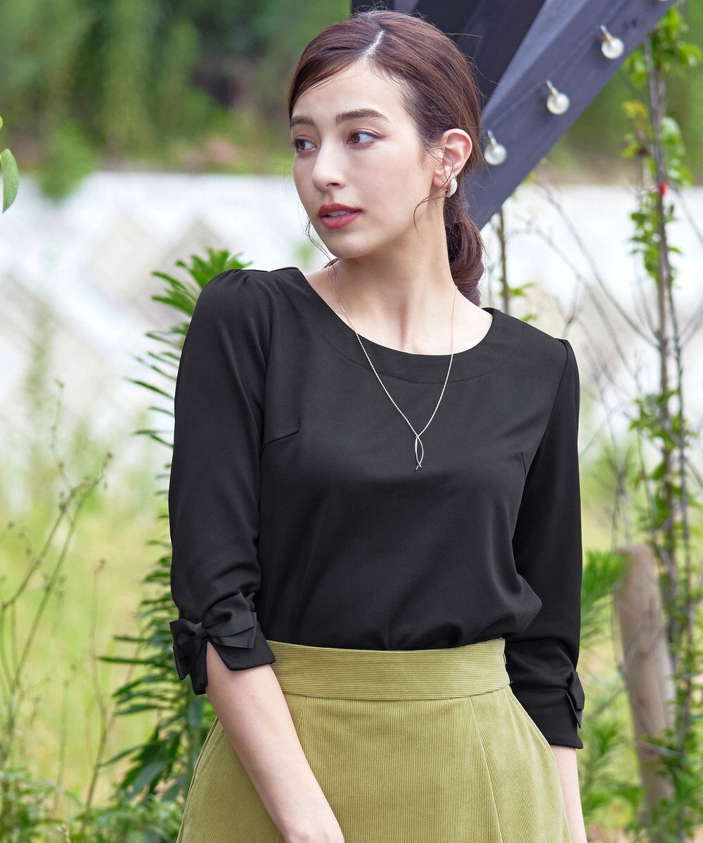 Tiaclasse 【洗える】グログランリボンカットトップス 