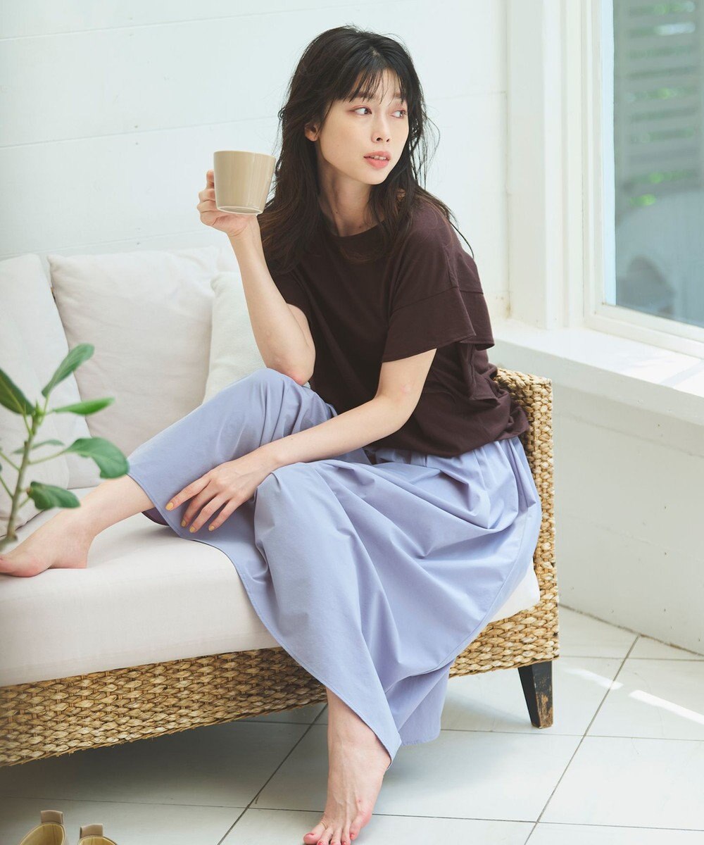 ANY 【接触冷感/UVケア/シワになりにくい】フレアスリーブ TブラウスⅡ 