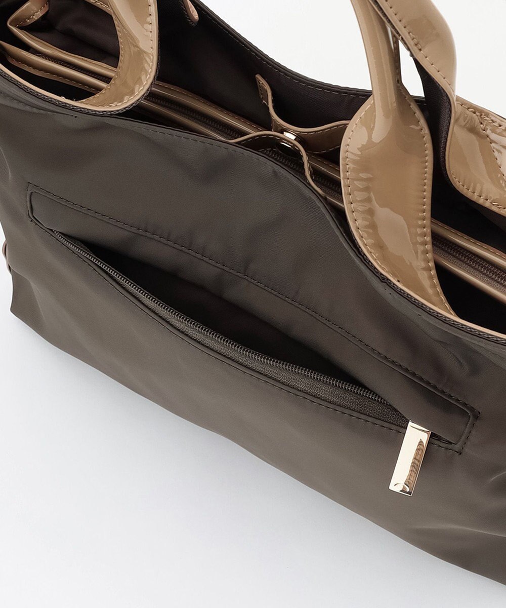 LA BAGAGERIE ツイルナイロン×エナメル 2WAYトートバッグ Mサイズ 