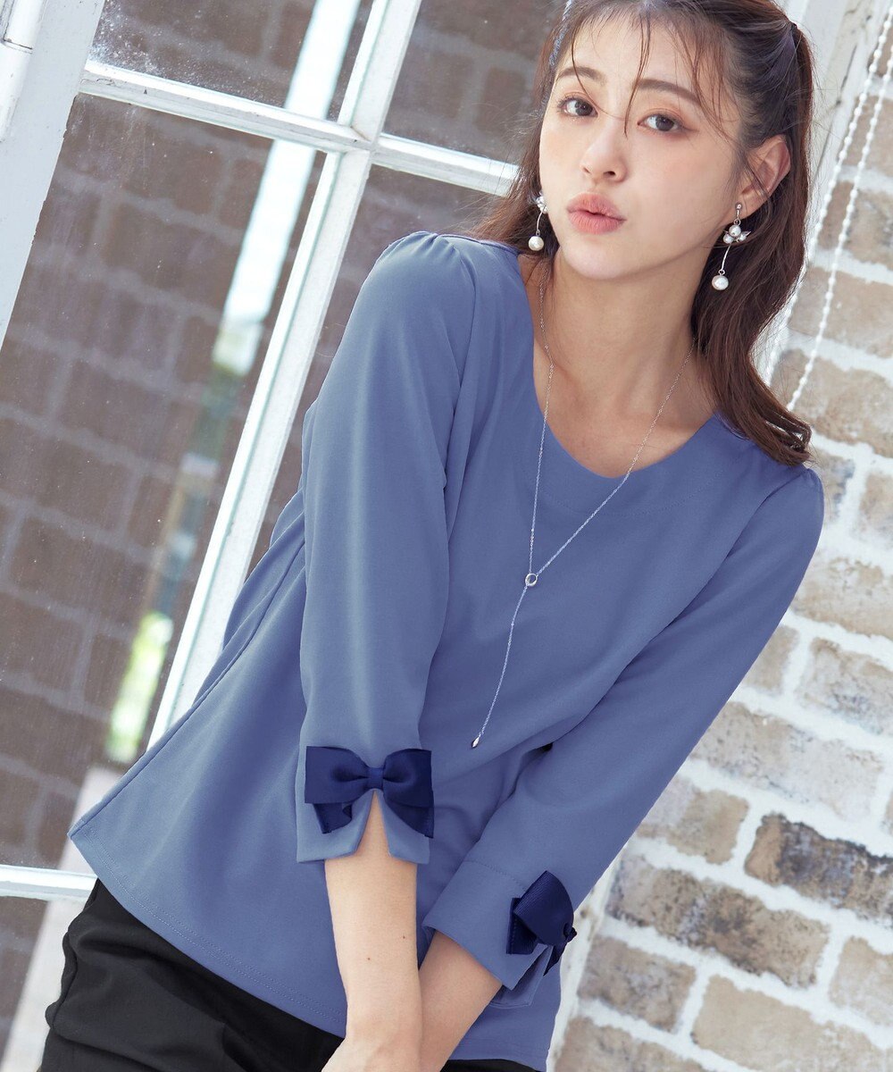 Tiaclasse 【洗える】グログランリボンカットトップス 