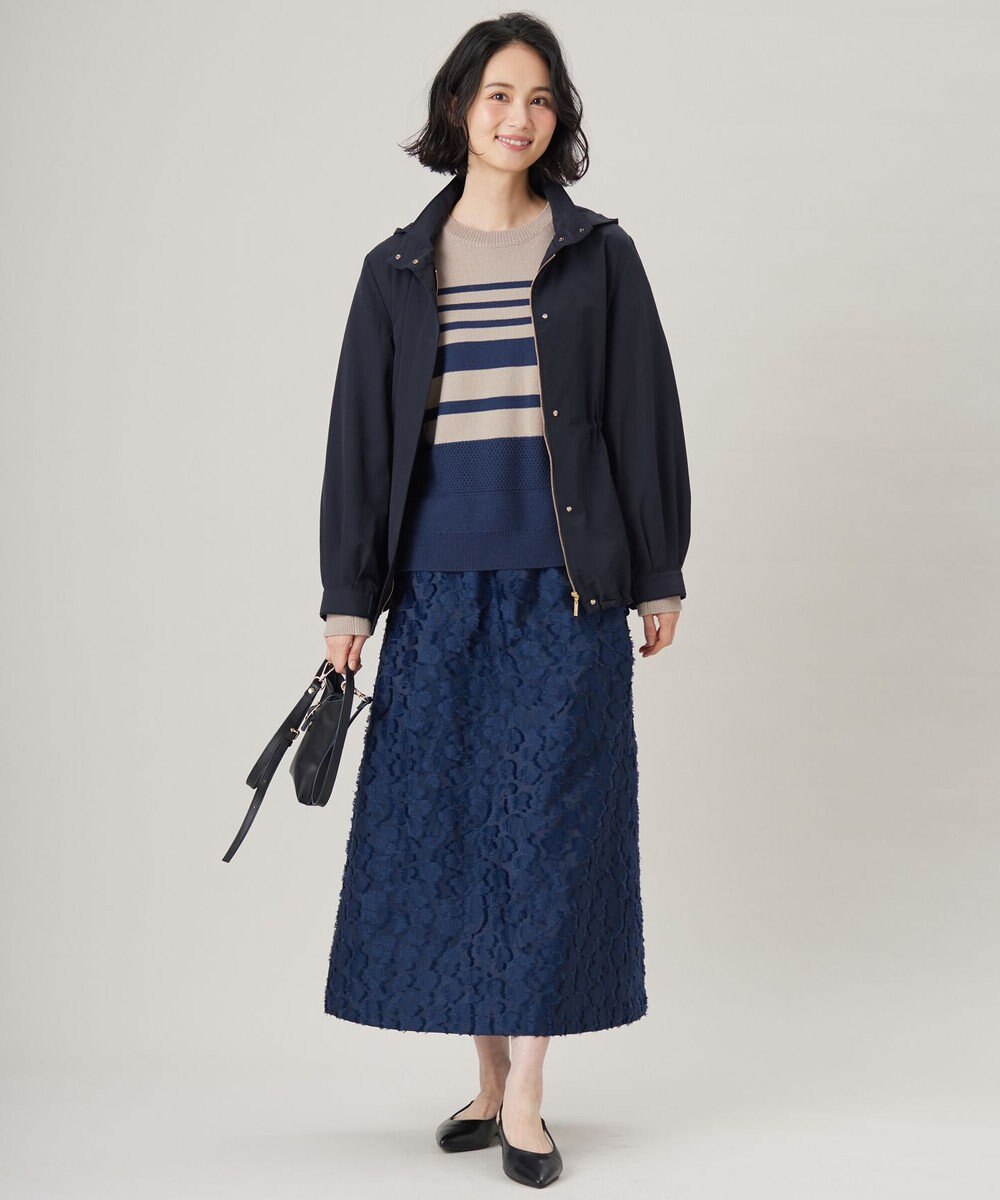 自由区 【洗える】フラワーカットジャガード スカート 