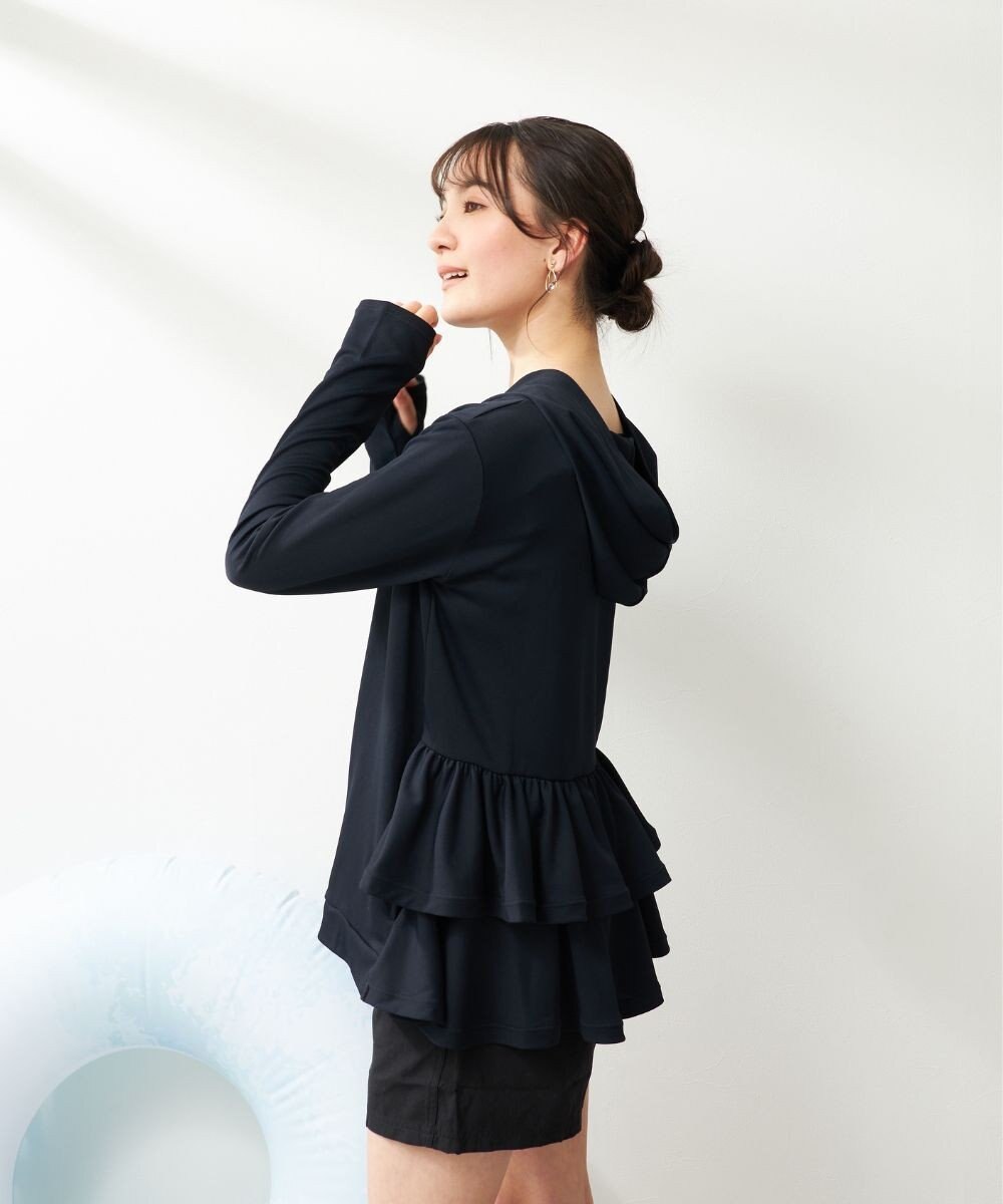 OP／FILA 【Ocean Pacific】バックフリルラッシュガード パーカー 