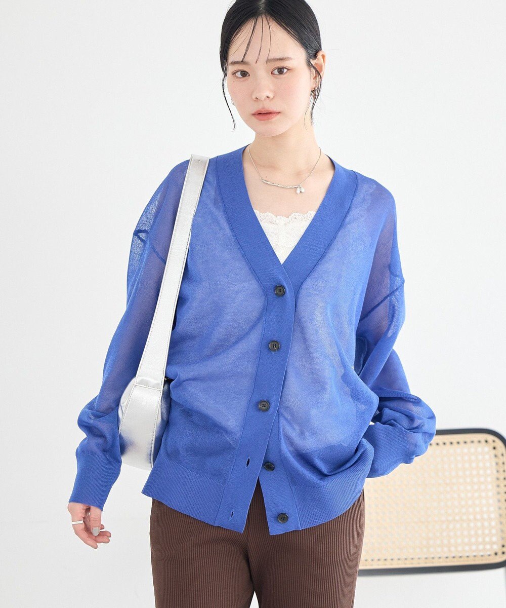earth music&ecology シアーＶネックカーディガン 