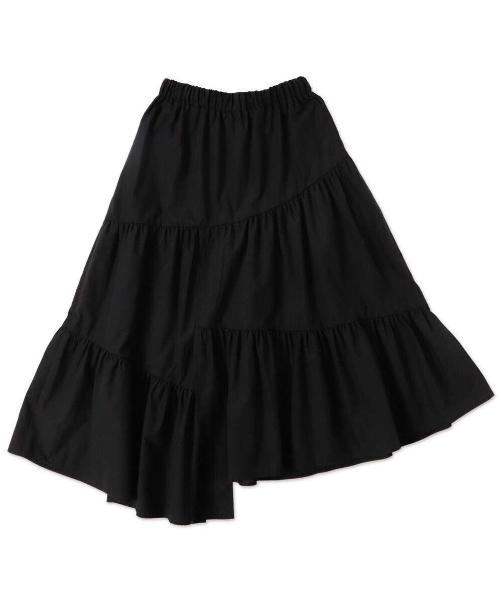 WEGO 【ウエストゴム】ランダムフリルロングスカート 