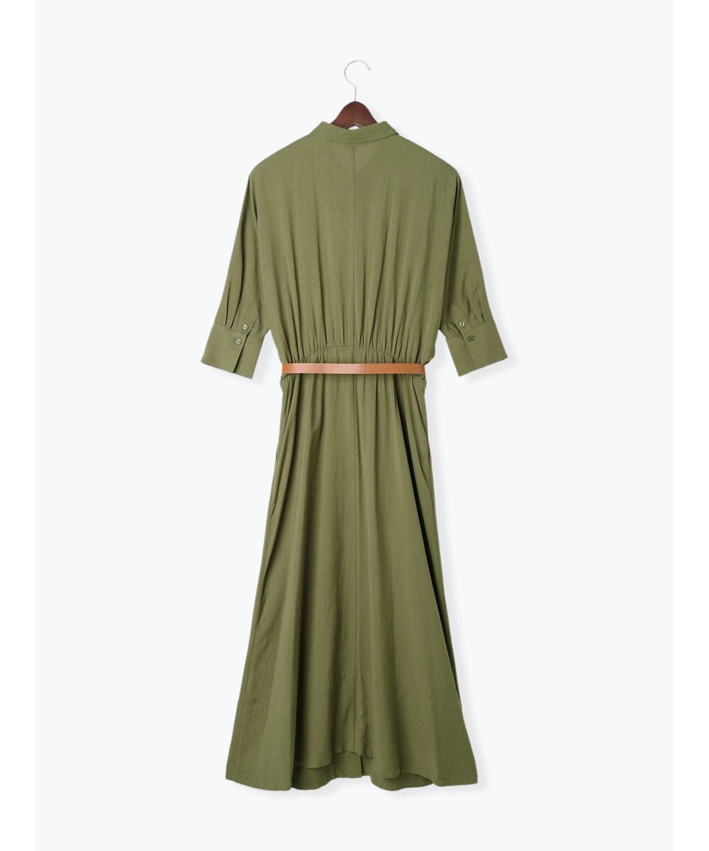 Te chichi ベルト付きレーヨンリネンシャツワンピース 