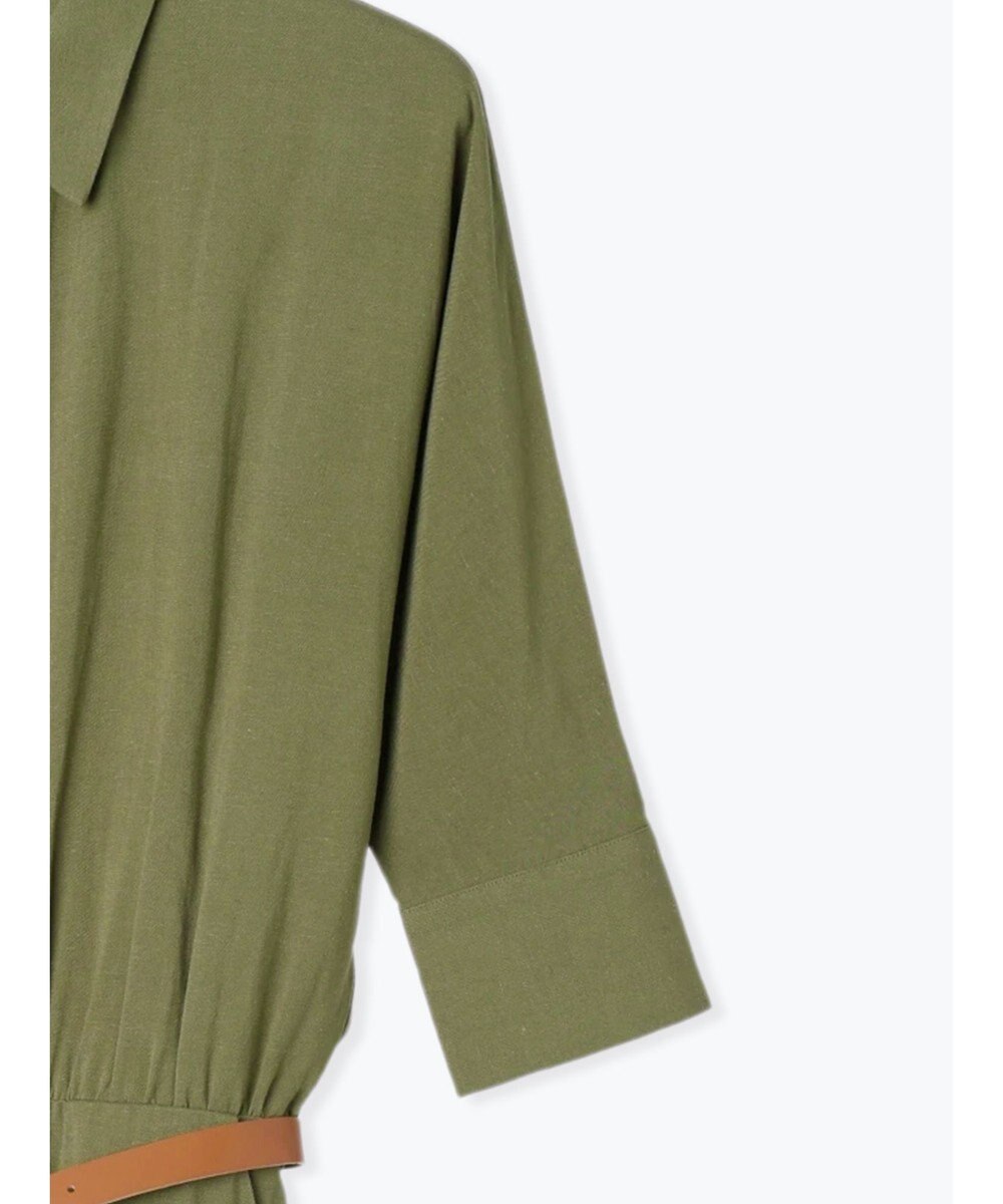 Te chichi ベルト付きレーヨンリネンシャツワンピース 