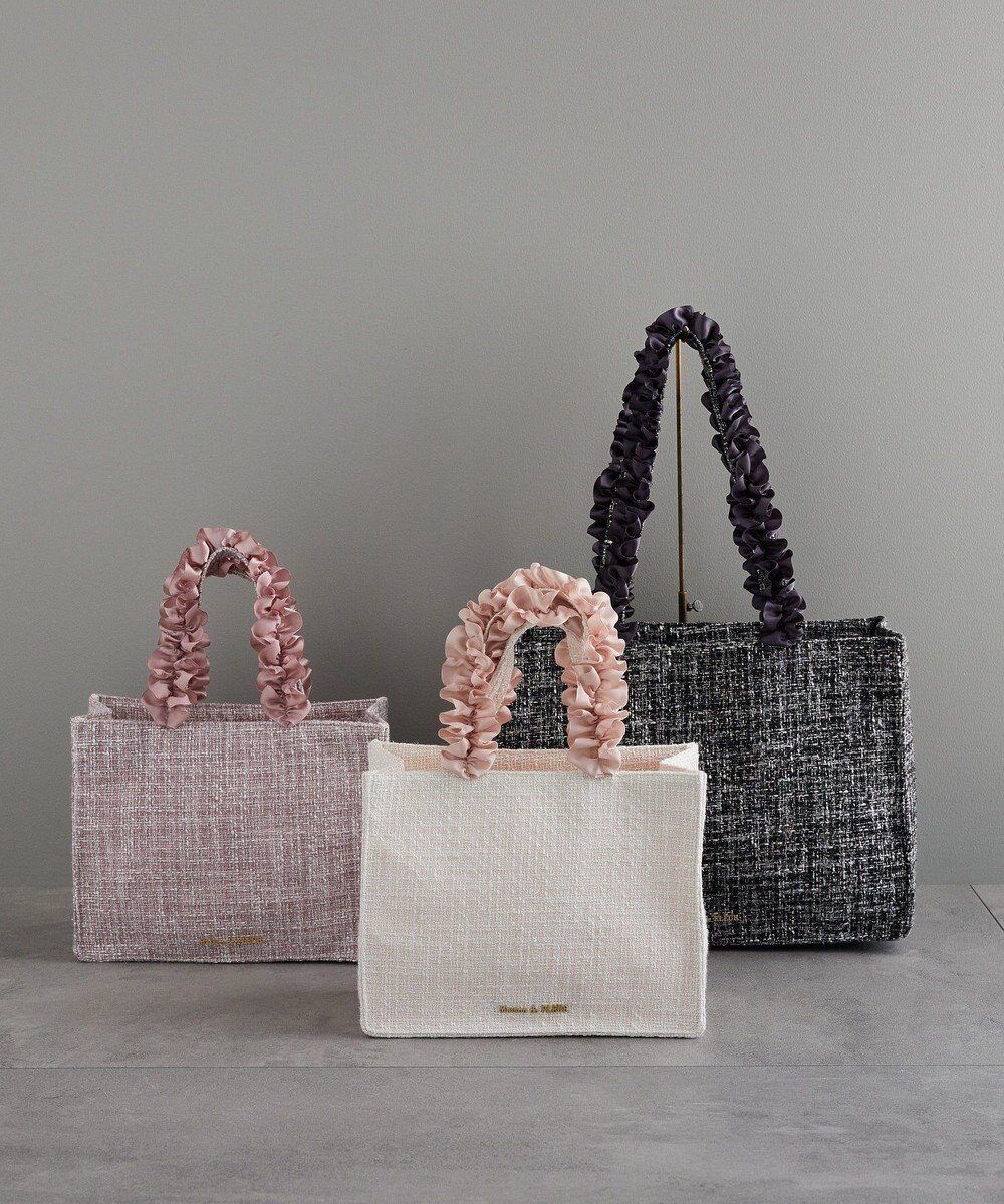 Maison de FLEUR EC限定ツイードフリルスクエアトートSバッグ 