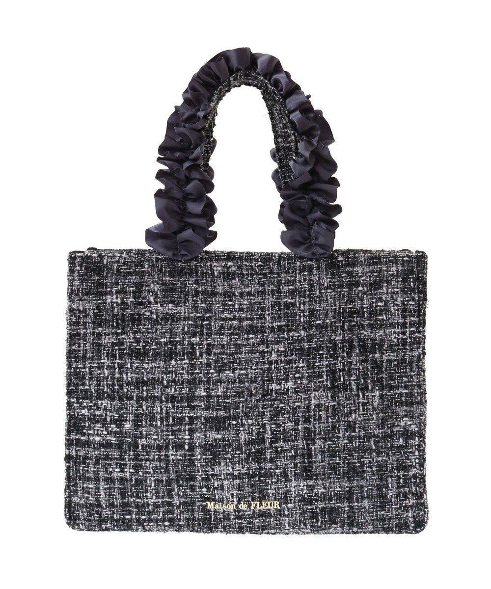Maison de FLEUR EC限定ツイードフリルスクエアトートSバッグ 