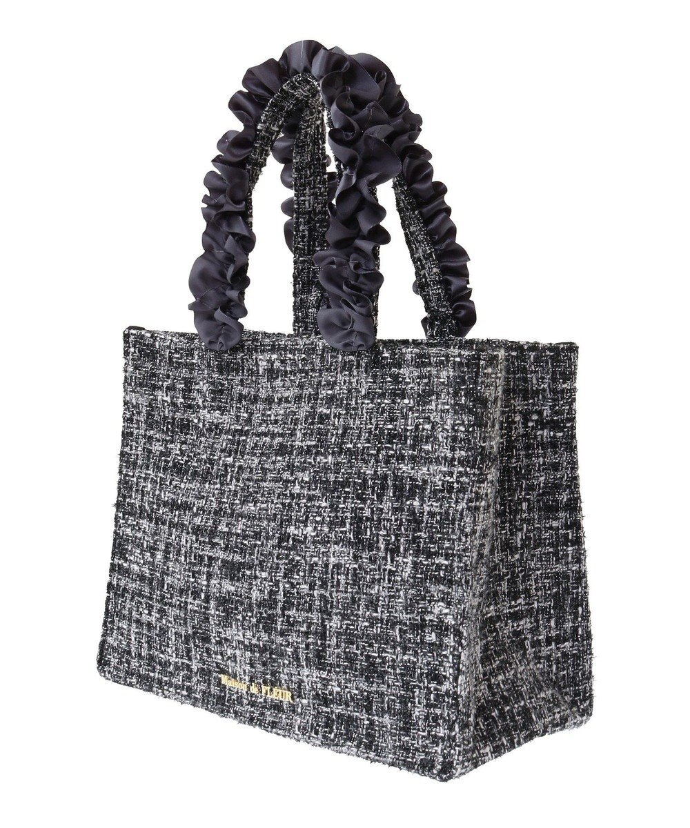 Maison de FLEUR EC限定ツイードフリルスクエアトートSバッグ 