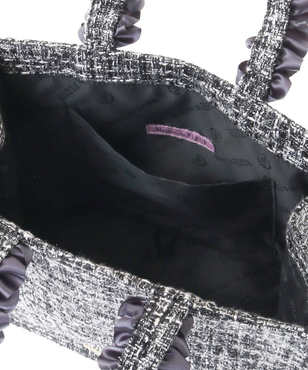 Maison de FLEUR EC限定ツイードフリルスクエアトートSバッグ 