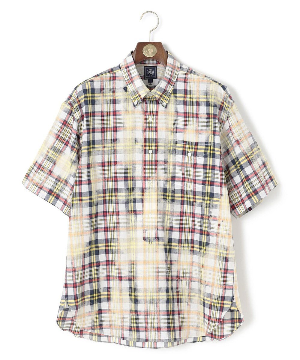 J.PRESS MEN 【J.PRESS ORIGINALS】India Madras Discharge Print Pullover Shirt / Baggy Fit 