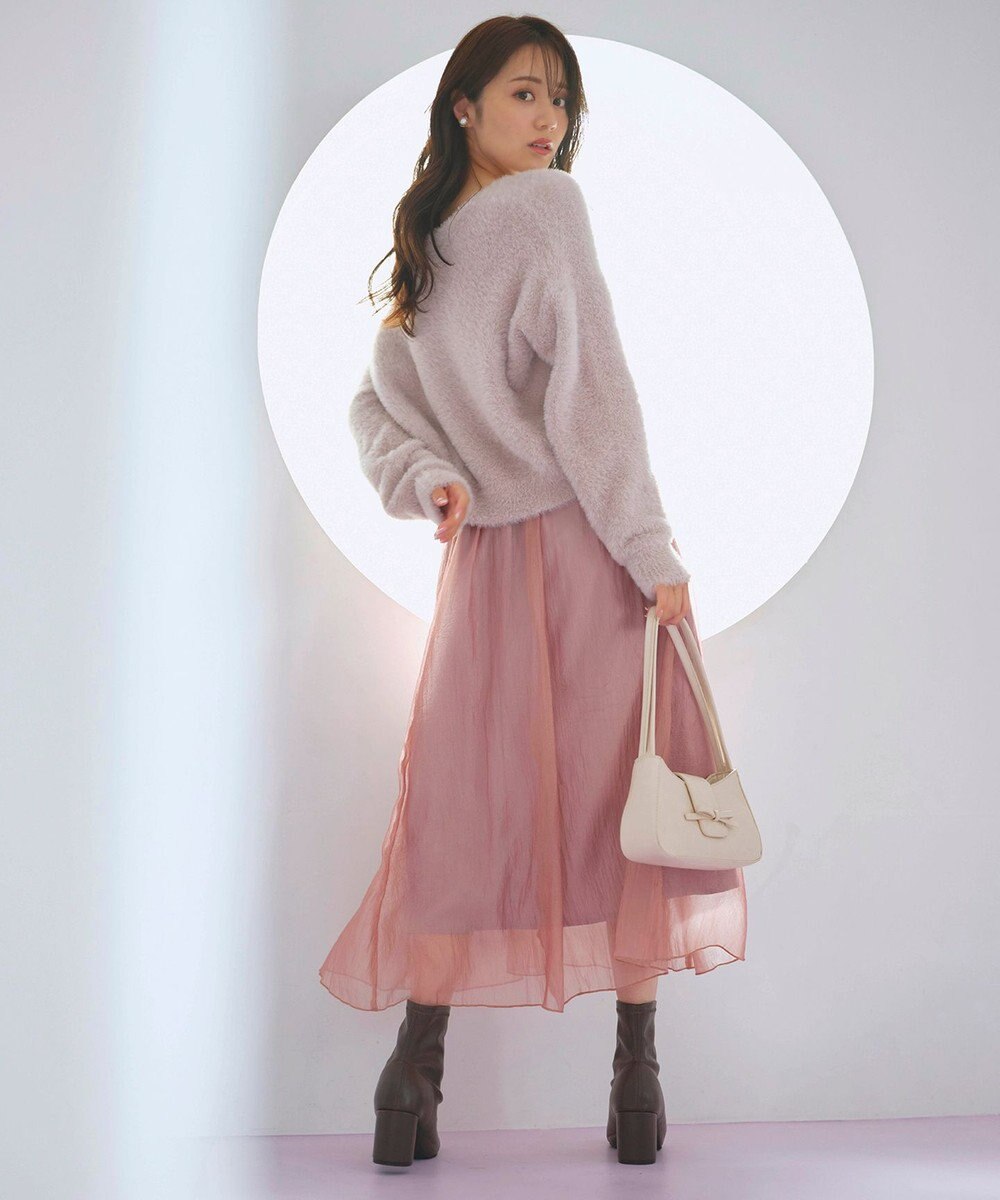Feroux 【洗える】ニット×フレアスカート セットアップ 