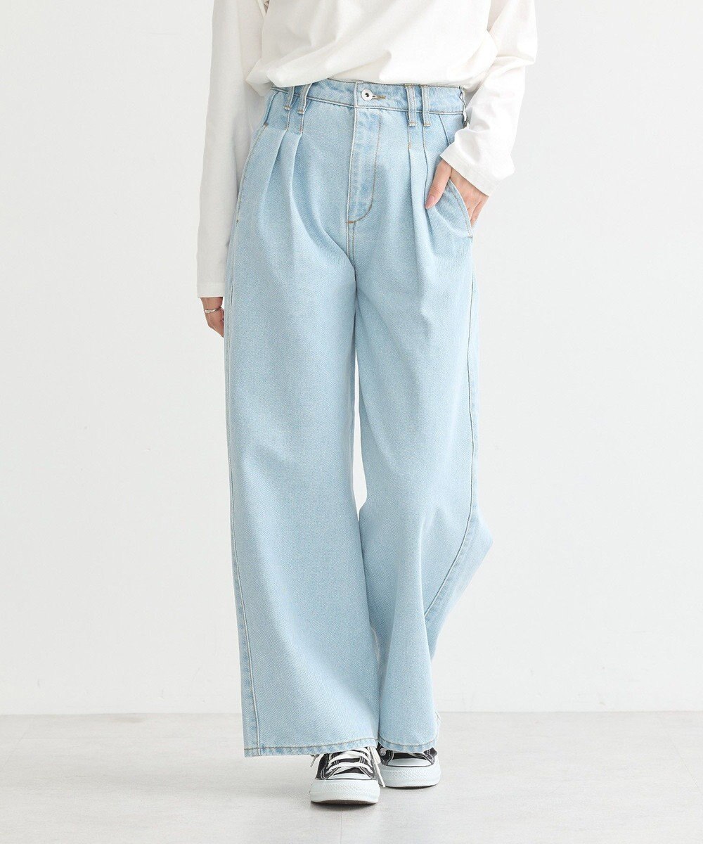 earth music&ecology ダブルタックワイドデニムパンツ 