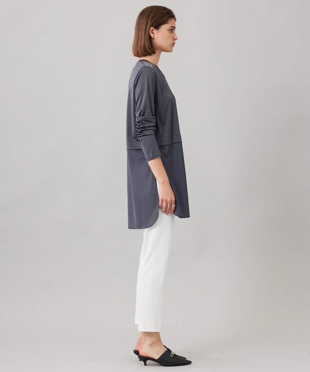 ICB L 【洗える】シアージャージーコンビ カットソー 